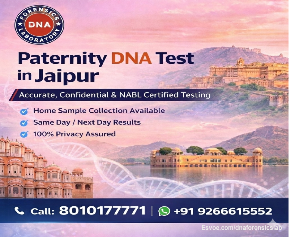 Paternity DNA Test in Jaipur

Looking for a reliable Paternity DNA Test in Jaipur, Rajasthan? DNA Forensics Laboratory Pvt. Ltd. offers highly accurate, confidential DNA testing services using advanced forensic technology. Whether for legal or personal purposes, the process is simple, secure, and hassle-free. Home sample collection is available across Jaipur, ensuring maximum convenience. With express testing options, results can be delivered on the same day or the next day. The laboratory follows strict quality standards and ensures complete privacy of client information. Trusted by thousands, DNA Forensics Lab provides dependable, fast paternity testing solutions in Jaipur, with expert support and professional guidance.

To know more about this, contact us today at +91 8010177771 or WhatsApp us at +91 9266615552

https://www.dnaforensicslab.com/paternity-dna-test-in-jaipur-rajasthan/

#PaternityDNATest #DNATestJaipur #DNAForensicsLab #TrustedLab #HomeSampleCollection