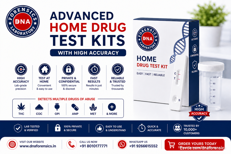 Advanced Home Drug Test Kits with High Accuracy

Getting a drug test at home is now simple and reliable with advanced kits from DNA Forensics Laboratory Pvt. Ltd. The Drug Detective is a ready-to-use Home Drug Test Kit designed for quick and accurate results from the comfort of your home.

This multi-drug kit features integrated temperature strips and can detect up to 16 drugs in a urine sample, ensuring precise, safe, and confidential testing with easy-to-follow instructions.

Call us at +91 8010177771 or WhatsApp +91 9266615552.

For more details: https://www.dnaforensics.in/product/home-drug-testing-kits/

#homedrugtest #drugtestkit #dnaforensics #drugtestingindia #accurateresults