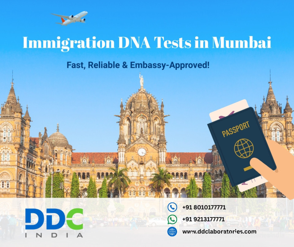 Immigration DNA Tests in Mumbai – Fast, Reliable & Embassy-Approved!

Get accurate and reliable DNA Tests in Mumbai with DDC Laboratories India, one of the most trusted names in DNA testing. Our accredited laboratory offers embassy-approved Immigration DNA Tests in Mumbai, providing conclusive results to support your visa or immigration applications with verified biological proof. We conduct a wide range of immigration DNA tests, including paternity, maternity, siblingship, grandparentage, and avuncular tests—all performed using advanced technology and adhering to international standards. With fast turnaround times, complete confidentiality, and embassy-recognized testing for countries like the USA, UK, Canada, and Australia, DDC Laboratories India ensures accuracy, reliability, and global trust in every DNA test. Call us at +91 8010177771 or WhatsApp at +91 9213177771.
Visit us: https://www.ddclaboratories.com/immigration-dna-tests-in-mumbai-maharashtra/

#ImmigrationDNAtestsinMumbai #DNAtestsinMumbai #DNATestingforImmigration #ImmigrationDNATesting #ImmigrationDNATest #DNATestinIndia #DNATestforImmigration